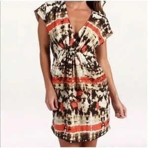 Vince Camuto Tie Dye Deep V-Neck Dress Size 12